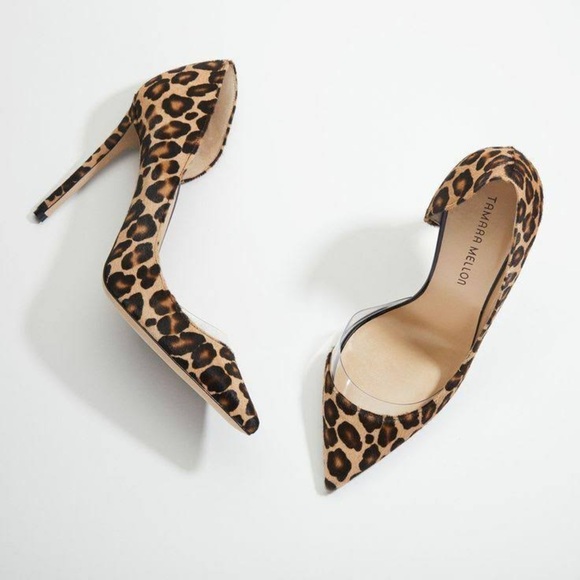 Tamara Mellon Siren 105 Haircalf Leopard Print Pumps - Picture 2 of 8